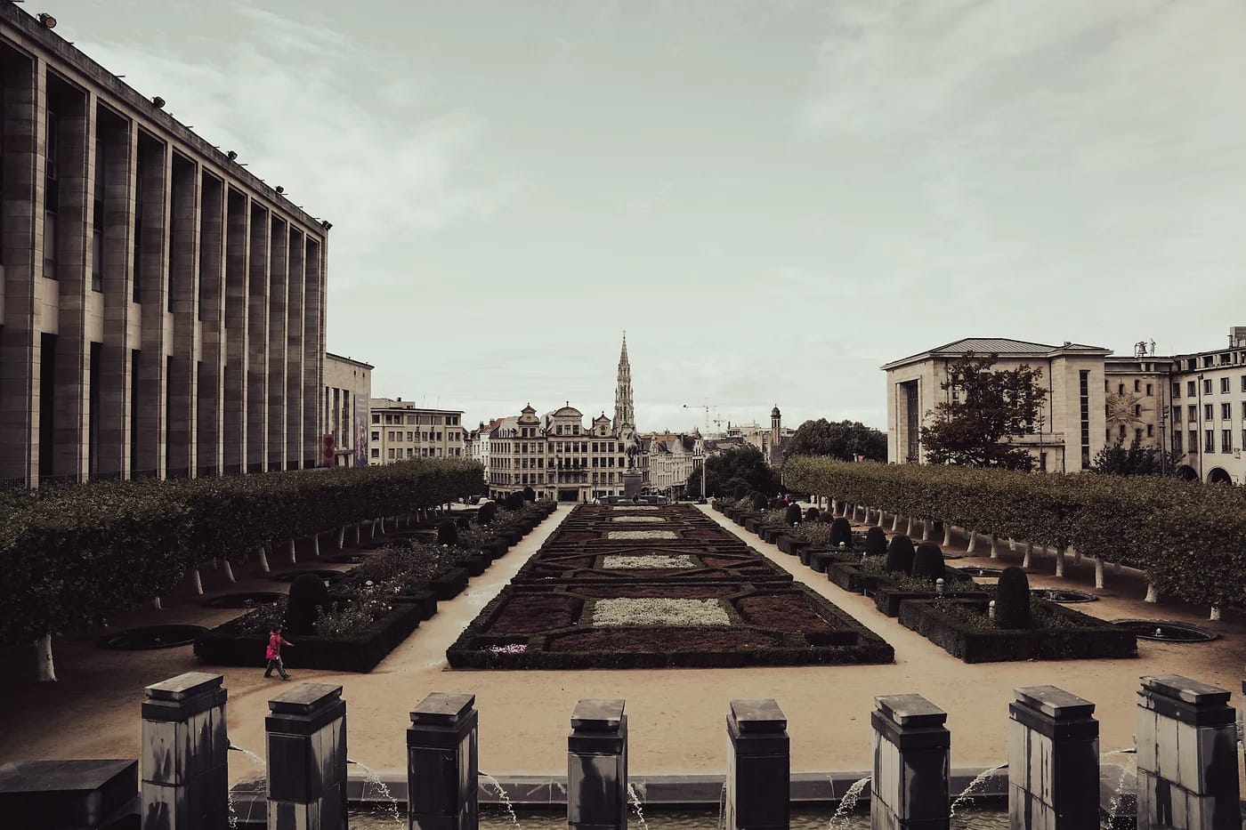 Mont des Arts -puutarha ja Brysselin arkkitehtuuria
