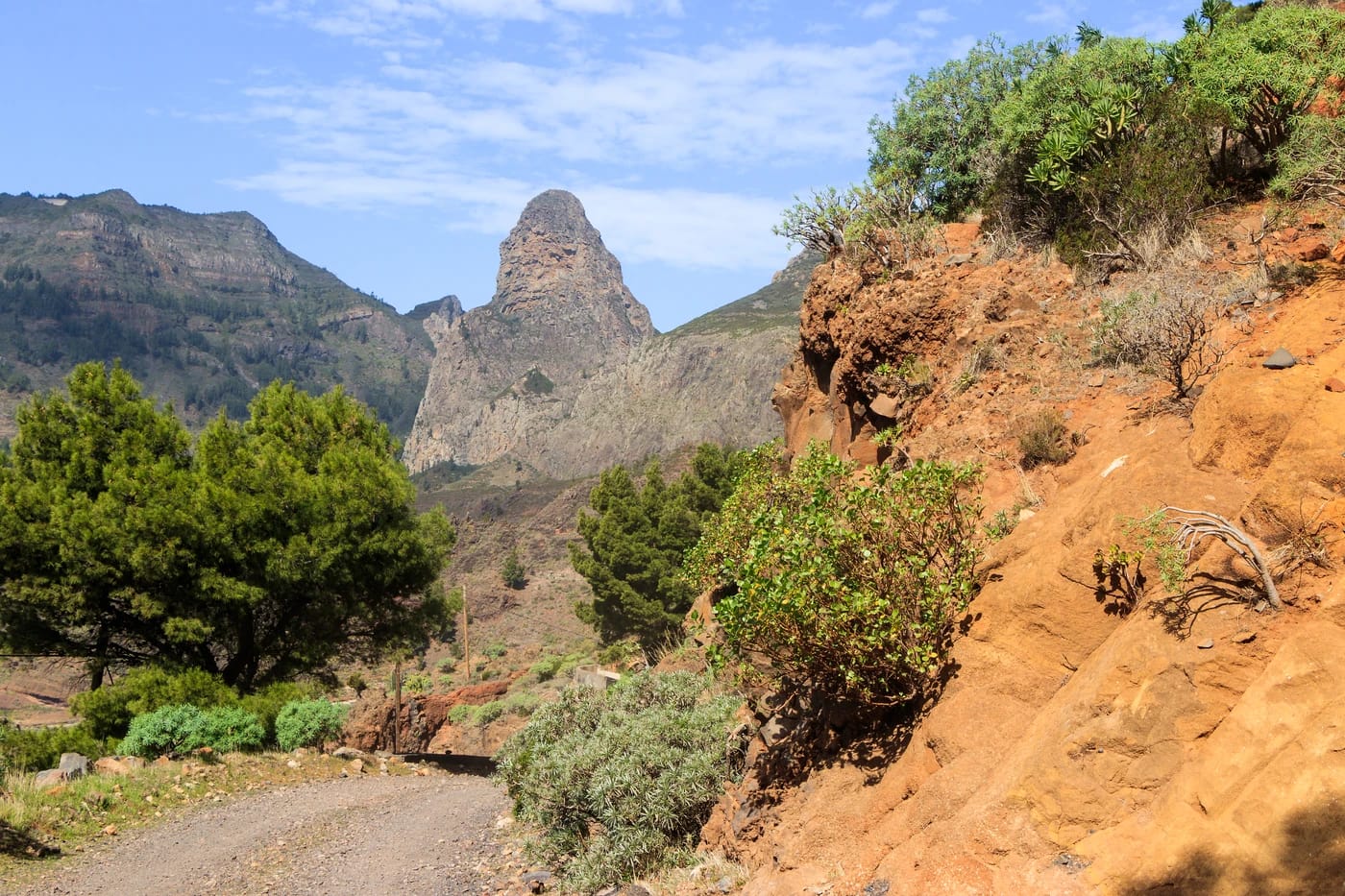 Barranco de Benchijiguan terassilaakso ja kalliohuippu