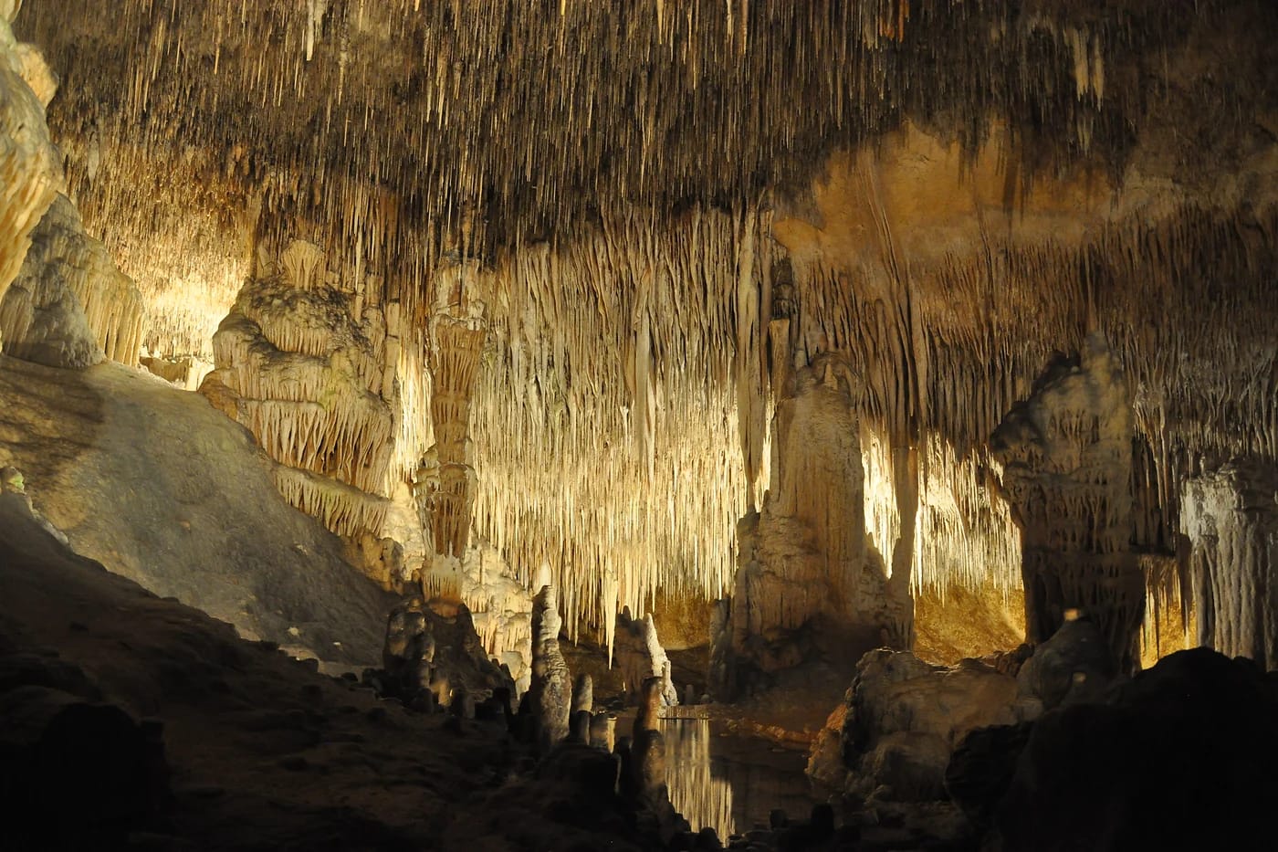 Cuevas del Drachin tippukiviluolan muodostelmia