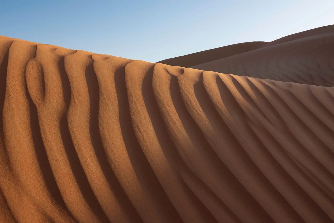 Hiekkadyynit auringonnousussa Ras Al Khaimahissa