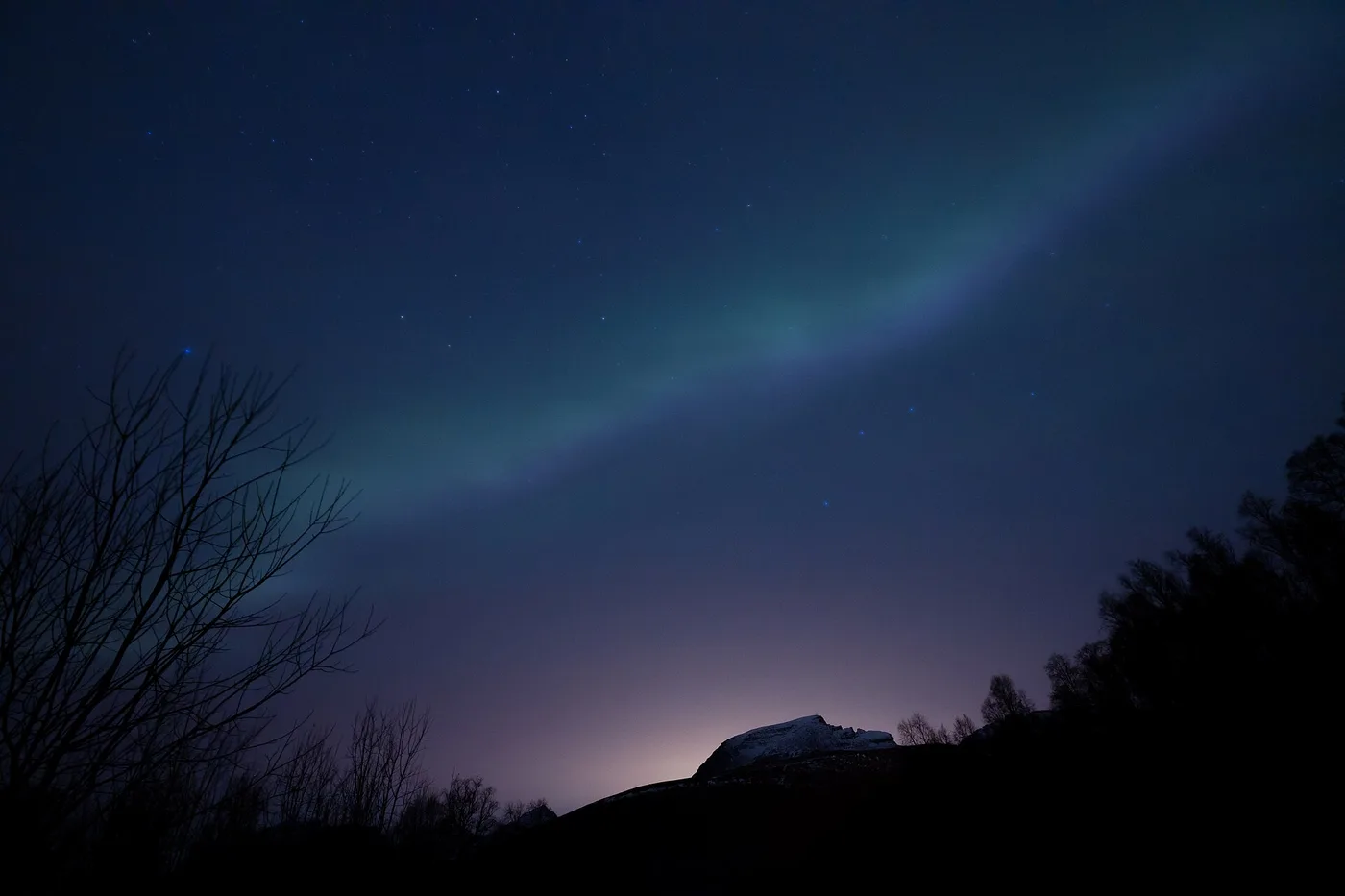 Revontulet Nordkapin yllä